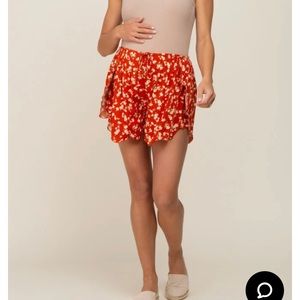 Pinkblush rust floral shorts